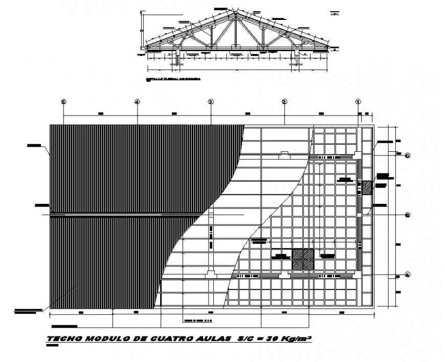 Roof truss structural detail CAD blocks layout file in autocad format